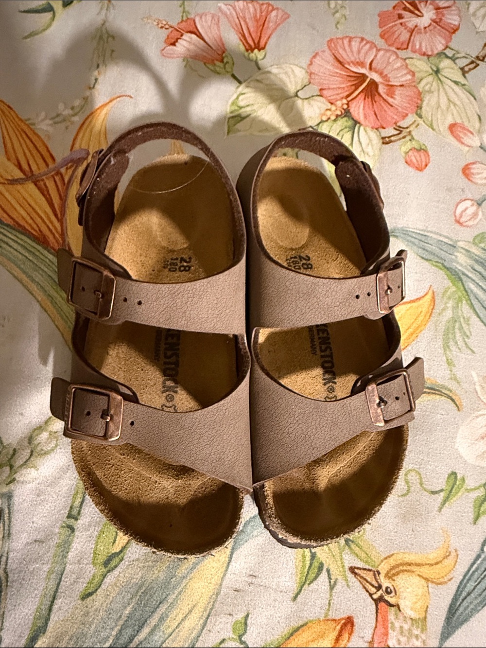 Birkenstock Kids Double-Buckle Sandals in Light Brown